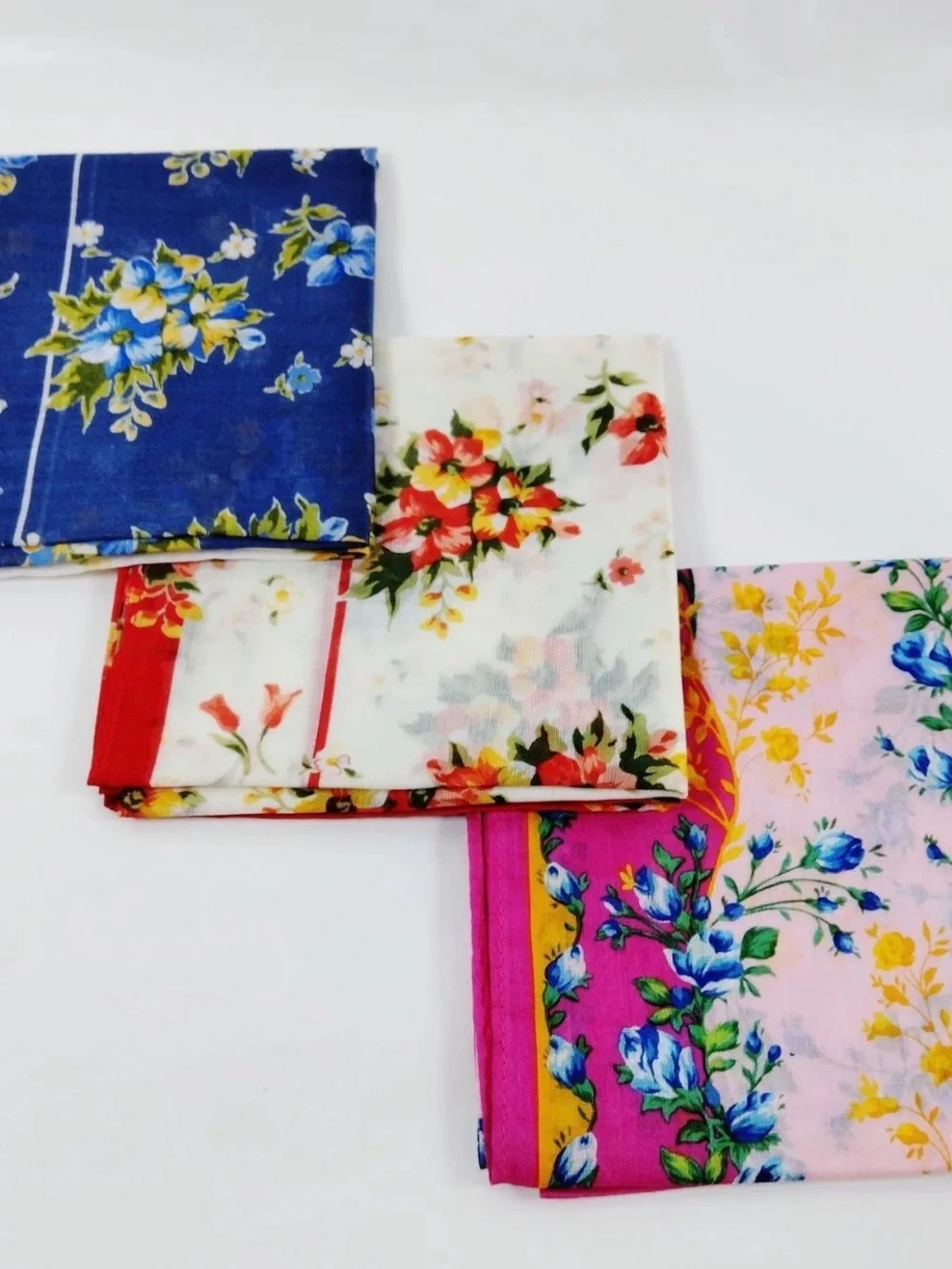 Kenzo Kids Floral Handkerchiefs - Blue, Red, Pink